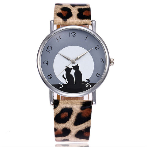 2017 New Fashion Lovely Cat Watch Casual Leather Women Wristwatches Quartz Watch Relogio Feminino Gift Drop Shipping - watchwomen