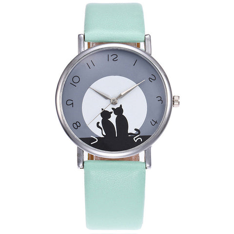 2017 New Fashion Lovely Cat Watch Casual Leather Women Wristwatches Quartz Watch Relogio Feminino Gift Drop Shipping - watchwomen