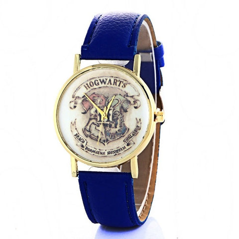 2017 New Hogwarts School Design Magic School Watch,Magic Pattern Badges Leather Watch Unisex Watch relogio masculino - watchwomen