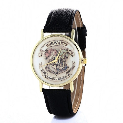 2017 New Hogwarts School Design Magic School Watch,Magic Pattern Badges Leather Watch Unisex Watch relogio masculino - watchwomen
