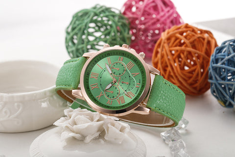 2017 hot sale analog quartz faux leather beautiful Roman numeral watch women relogio wrist watches relojes mujer 2017 - watchwomen
