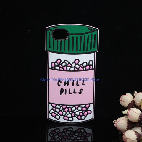 3D Cute Milk Box Chill Pills Soft Cover For iPhone X SE 5C 5S 6 6S 7 8 Plus 5.5" Cover Cartoon Apeach Ryan Flower Phone Cases - watchwomen