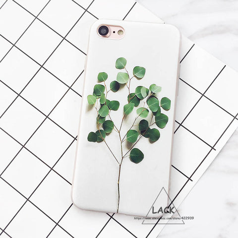 LACK Luxury 3D Relief Leaf Cartoon Case For iphone 6 Case Cute Plants Leaves Flower Back Cover Phone Cases For iphone 6S 6 Plus - watchwomen