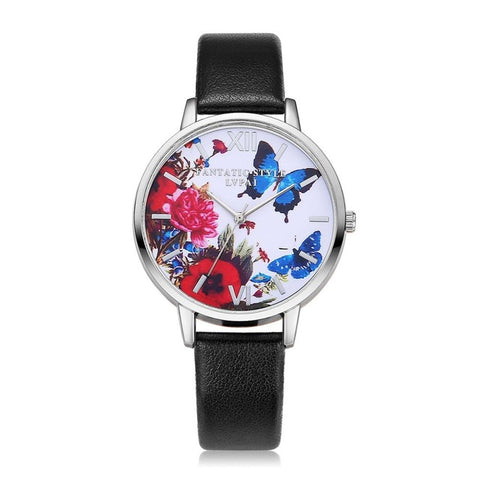 New Silver Butterfly Women Watches 2016 Brand Luxury Rose Gold Round Fashion Popular Wristwatch Female Quartz Watch Women Watch - watchwomen