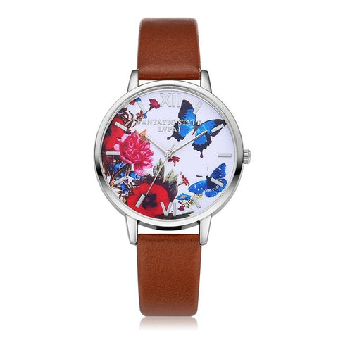 New Silver Butterfly Women Watches 2016 Brand Luxury Rose Gold Round Fashion Popular Wristwatch Female Quartz Watch Women Watch - watchwomen