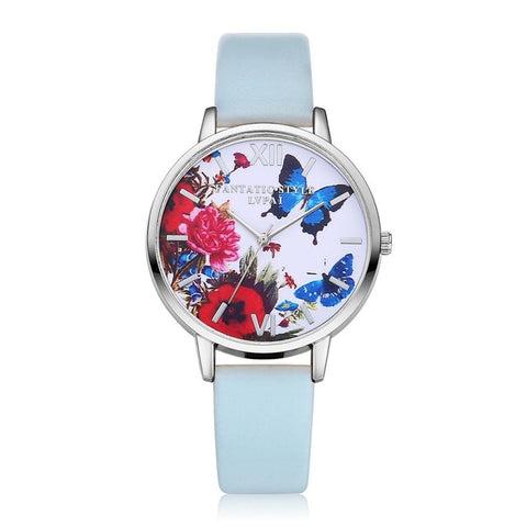 New Silver Butterfly Women Watches 2016 Brand Luxury Rose Gold Round Fashion Popular Wristwatch Female Quartz Watch Women Watch - watchwomen