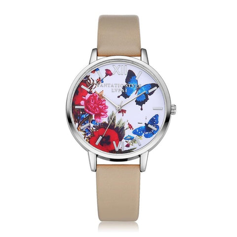 New Silver Butterfly Women Watches 2016 Brand Luxury Rose Gold Round Fashion Popular Wristwatch Female Quartz Watch Women Watch - watchwomen