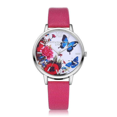 New Silver Butterfly Women Watches 2016 Brand Luxury Rose Gold Round Fashion Popular Wristwatch Female Quartz Watch Women Watch - watchwomen