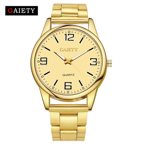 GAIETY Quartz Watch Women Fashion Steel Watches Gold Luxury Brand Females Geneva Quartz Clock Ladies Wristwatch 2017 New Arrive - watchwomen