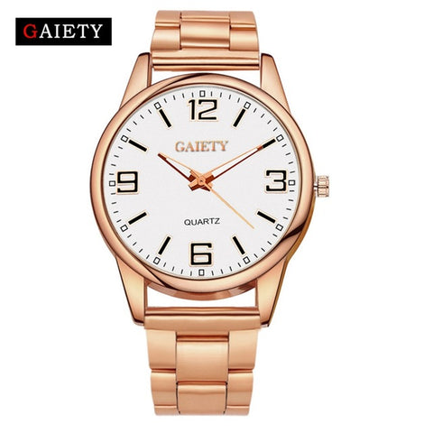 GAIETY Quartz Watch Women Fashion Steel Watches Gold Luxury Brand Females Geneva Quartz Clock Ladies Wristwatch 2017 New Arrive - watchwomen