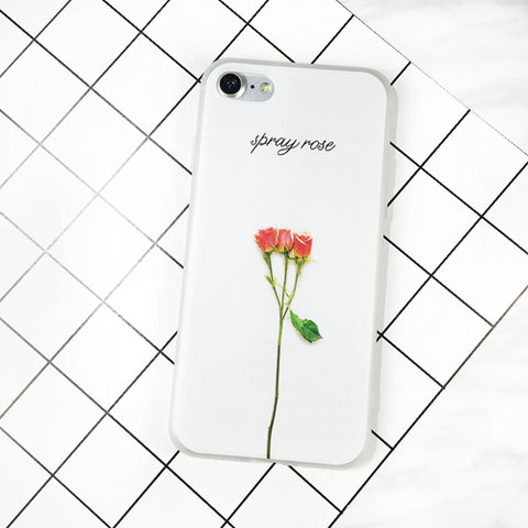 Fashion Floral Painted 3D Leaves Phone Cases for iPhone 5 5S SE 6 6S 6Plus 7 Plus Soft TPU Flower Back Case Cover Coque Capa - watchwomen