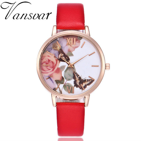 New Fashion Quartz Watch Casual Women Butterfly Wristwatch Luxury Bracelet Watch Leather Watch Relogio Feminino Drop Shipping - watchwomen
