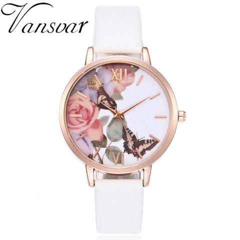 New Fashion Quartz Watch Casual Women Butterfly Wristwatch Luxury Bracelet Watch Leather Watch Relogio Feminino Drop Shipping - watchwomen