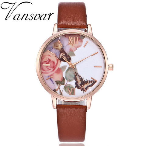 New Fashion Quartz Watch Casual Women Butterfly Wristwatch Luxury Bracelet Watch Leather Watch Relogio Feminino Drop Shipping - watchwomen