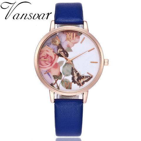 New Fashion Quartz Watch Casual Women Butterfly Wristwatch Luxury Bracelet Watch Leather Watch Relogio Feminino Drop Shipping - watchwomen