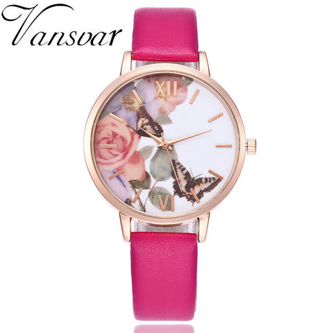 New Fashion Quartz Watch Casual Women Butterfly Wristwatch Luxury Bracelet Watch Leather Watch Relogio Feminino Drop Shipping - watchwomen