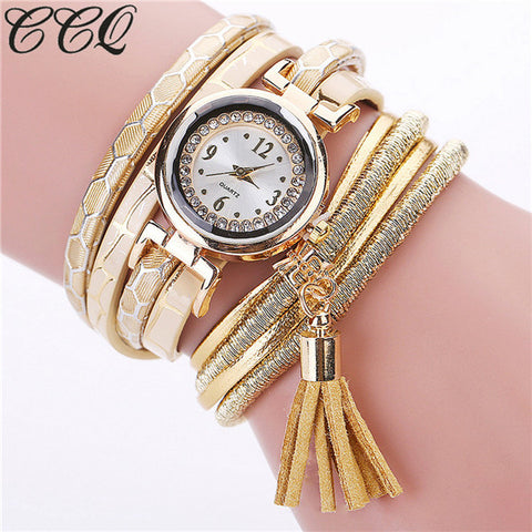 CCQ Brand Fashion Women Bracelet Watch Casual Luxury Multilayer Leather Bracelet Watch Watched Gift Relogio Feminino Gift 2101 - watchwomen