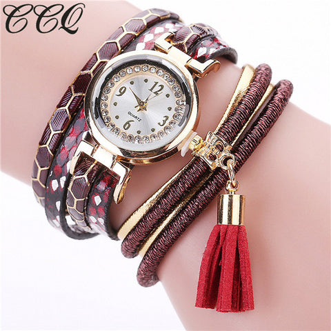 CCQ Brand Fashion Women Bracelet Watch Casual Luxury Multilayer Leather Bracelet Watch Watched Gift Relogio Feminino Gift 2101 - watchwomen