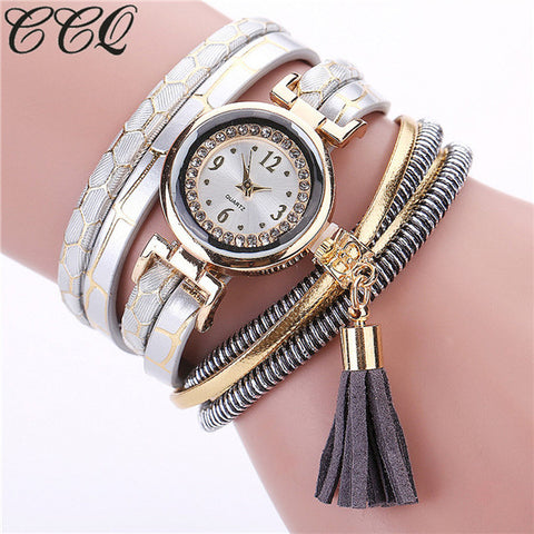 CCQ Brand Fashion Women Bracelet Watch Casual Luxury Multilayer Leather Bracelet Watch Watched Gift Relogio Feminino Gift 2101 - watchwomen