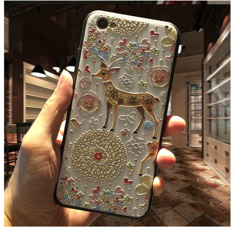 5XIAOHUO New 3D Stereo Relief Phone Case For Apple iphone 6 case Fashion Pattern For iphone 6 6S 7 Plus case - watchwomen
