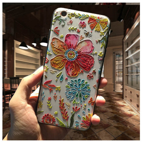 5XIAOHUO New 3D Stereo Relief Phone Case For Apple iphone 6 case Fashion Pattern For iphone 6 6S 7 Plus case - watchwomen