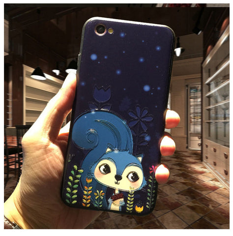 5XIAOHUO New 3D Stereo Relief Phone Case For Apple iphone 6 case Fashion Pattern For iphone 6 6S 7 Plus case - watchwomen