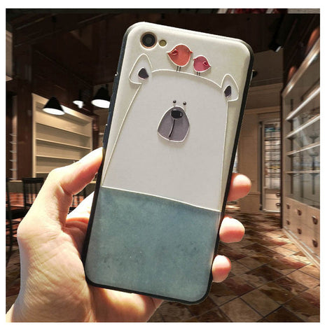 5XIAOHUO New 3D Stereo Relief Phone Case For Apple iphone 6 case Fashion Pattern For iphone 6 6S 7 Plus case - watchwomen