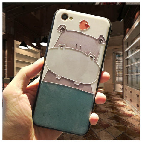 5XIAOHUO New 3D Stereo Relief Phone Case For Apple iphone 6 case Fashion Pattern For iphone 6 6S 7 Plus case - watchwomen