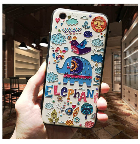 5XIAOHUO New 3D Stereo Relief Phone Case For Apple iphone 6 case Fashion Pattern For iphone 6 6S 7 Plus case - watchwomen