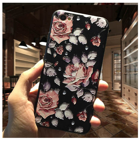 5XIAOHUO New 3D Stereo Relief Phone Case For Apple iphone 6 case Fashion Pattern For iphone 6 6S 7 Plus case - watchwomen