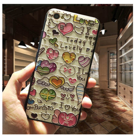 5XIAOHUO New 3D Stereo Relief Phone Case For Apple iphone 6 case Fashion Pattern For iphone 6 6S 7 Plus case - watchwomen