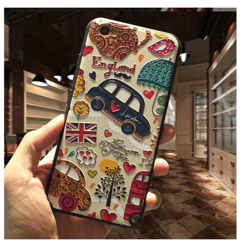 5XIAOHUO New 3D Stereo Relief Phone Case For Apple iphone 6 case Fashion Pattern For iphone 6 6S 7 Plus case - watchwomen