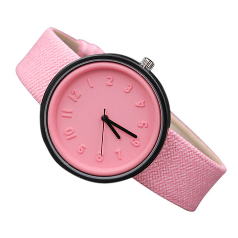 Fashion Simple Style Women Watches Canvas PU Leather Number Quartz Wrist Watch relogio feminino orologi donna 2017 New - watchwomen