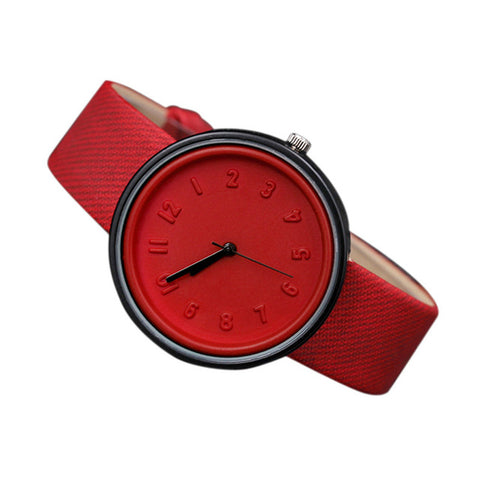 Fashion Simple Style Women Watches Canvas PU Leather Number Quartz Wrist Watch relogio feminino orologi donna 2017 New - watchwomen