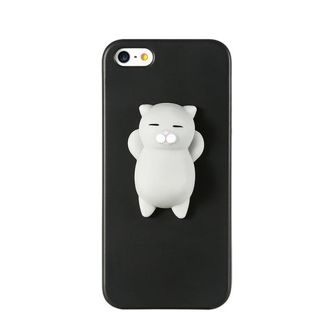KISSCASE Cat Case For iPhone 6 7 8 plus Case Coque Cute Silicon Cartoon Cat Cases For iPhone 5 5S SE 3D Cartoon Cover Coque Capa - watchwomen