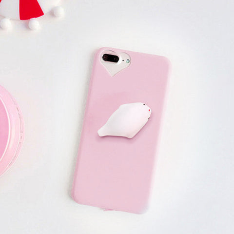 Personalized 3D Stress Relief Cell Phone Cover For iPhone 6s Cases Antistress Heart Hole Squishy Toys Case For iPhone 6 7 8 Plus - watchwomen