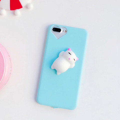 Personalized 3D Stress Relief Cell Phone Cover For iPhone 6s Cases Antistress Heart Hole Squishy Toys Case For iPhone 6 7 8 Plus - watchwomen