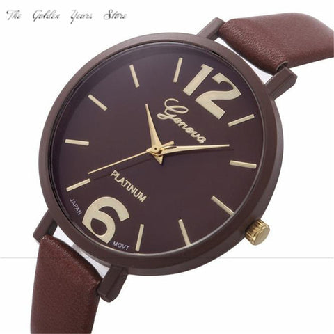 2017 Women's Watch Relogio Feminino Clock Fashion Ladies Faux Leather Analog Quartz WristWatch Bussiness Reloj Mujer New P*21 - watchwomen