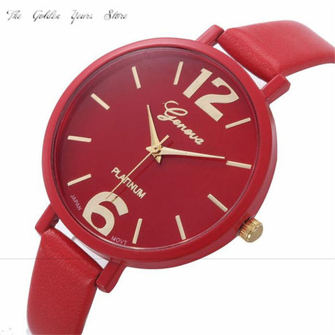 2017 Women's Watch Relogio Feminino Clock Fashion Ladies Faux Leather Analog Quartz WristWatch Bussiness Reloj Mujer New P*21 - watchwomen