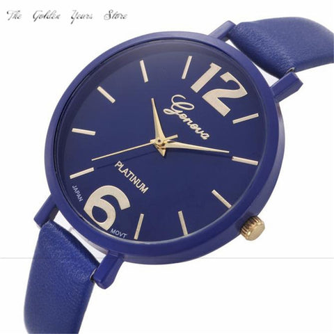 2017 Women's Watch Relogio Feminino Clock Fashion Ladies Faux Leather Analog Quartz WristWatch Bussiness Reloj Mujer New P*21 - watchwomen