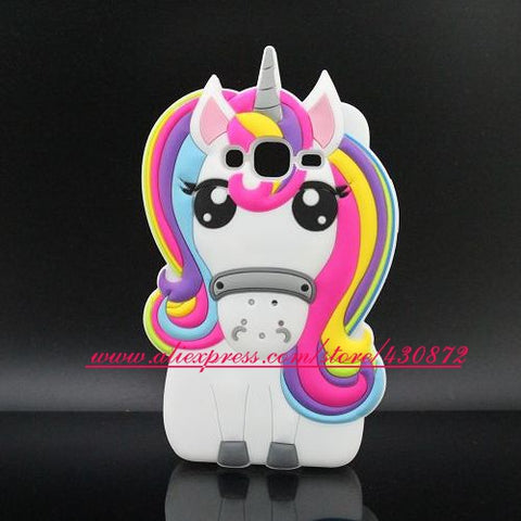 3D Silicon Unicorn Cat Girl Cartoon Soft Phone Cover Case for Samsung Galaxy Grand G530 J2 Prime J3 2016 J5 J510 J7 J710 A5 2017 - watchwomen