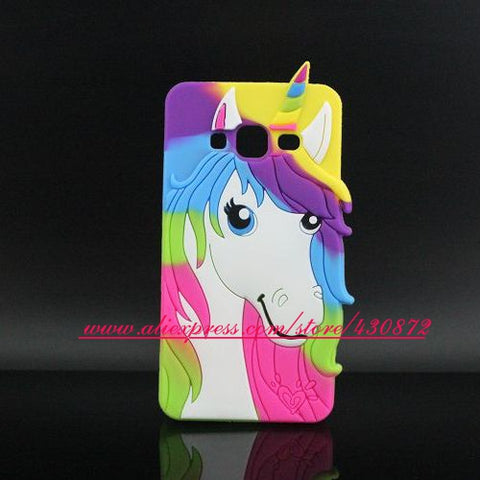 3D Silicon Unicorn Cat Girl Cartoon Soft Phone Cover Case for Samsung Galaxy Grand G530 J2 Prime J3 2016 J5 J510 J7 J710 A5 2017 - watchwomen