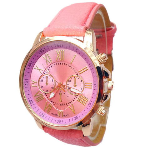 2017 NEW  Women watch and men watch Roman Numerals Faux Leather Analog Quartz Wrist Watch relojes mujer kol saati Oct17 - watchwomen
