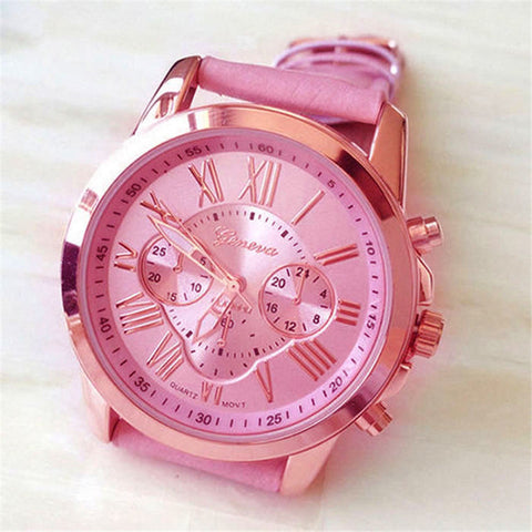 2017 NEW  Women watch and men watch Roman Numerals Faux Leather Analog Quartz Wrist Watch relojes mujer kol saati Oct17 - watchwomen