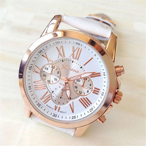 2017 NEW  Women watch and men watch Roman Numerals Faux Leather Analog Quartz Wrist Watch relojes mujer kol saati Oct17 - watchwomen