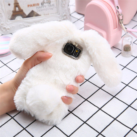 Winter Warm Rabbit Ears Case For Galaxy A J Series Plush Furry Phone Cases For Samsung A3 A5 A7 J3 J5 J7 2015 2016 2017 Case Hot - watchwomen
