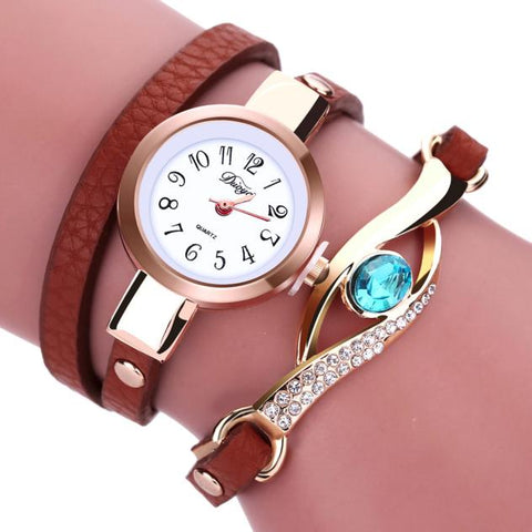 Fashion quartz watch  Bracelet Watches top brand leather strap lady girl wrist watch clock women relogios femininos #0l - watchwomen