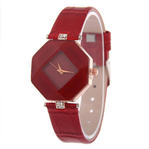 High-Quality 2017 New 5color jewelry Watch Fashion Gift Table Women Watches Jewel gem cut black geometry quartz wristwatches 3* - watchwomen