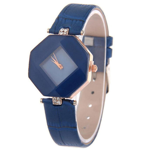 High-Quality 2017 New 5color jewelry Watch Fashion Gift Table Women Watches Jewel gem cut black geometry quartz wristwatches 3* - watchwomen