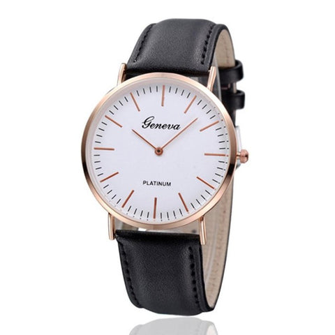 2017 Newly Designed Fashion Retro Classical Exquisite Luxury Mens Womens Neutral Geneva Gold Shell Simple Leather Watch Gift 324 - watchwomen